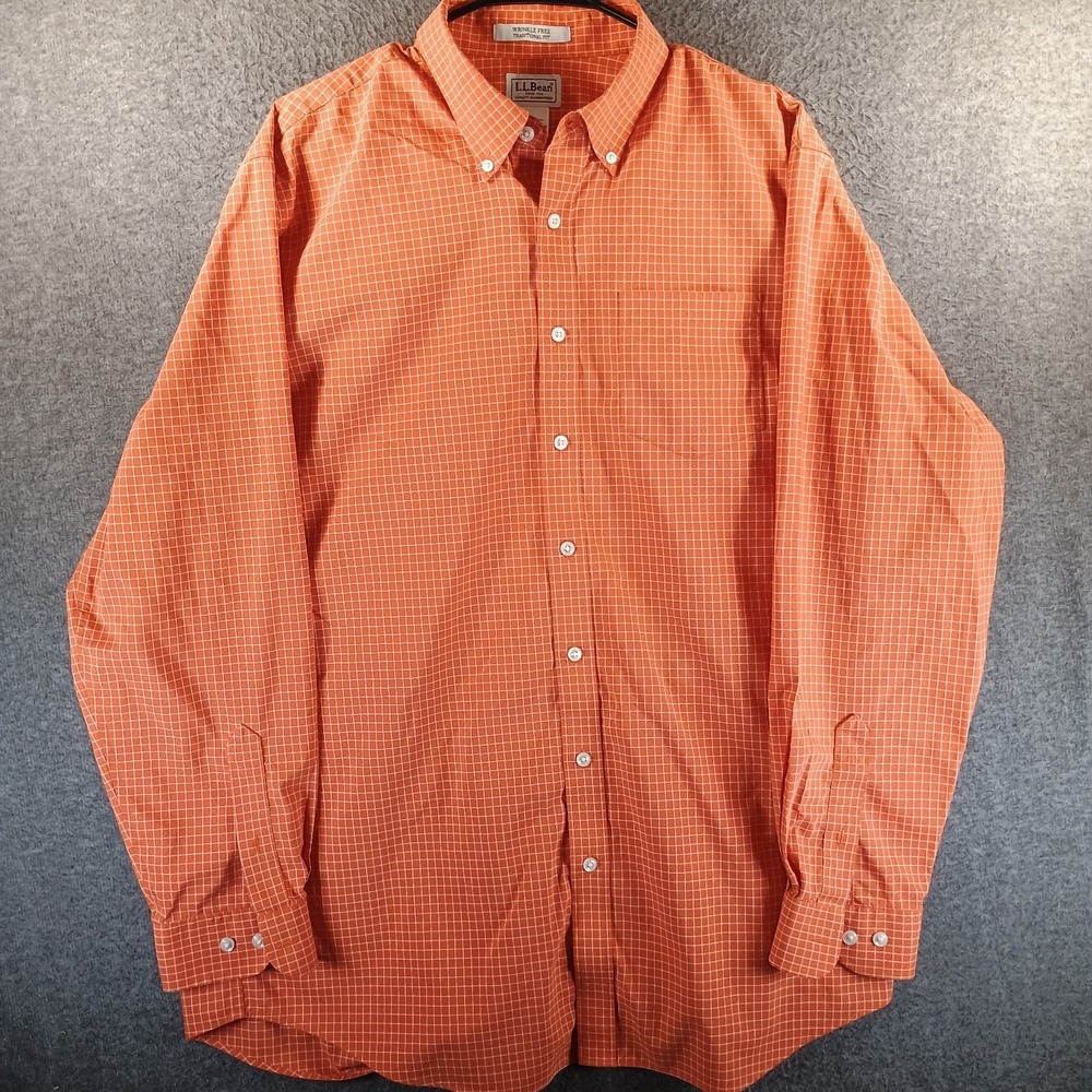 L.L. Bean Wrinkle-Free Kennebunk Sport Shirt Mens LT Tall Traditional Fit Pocket